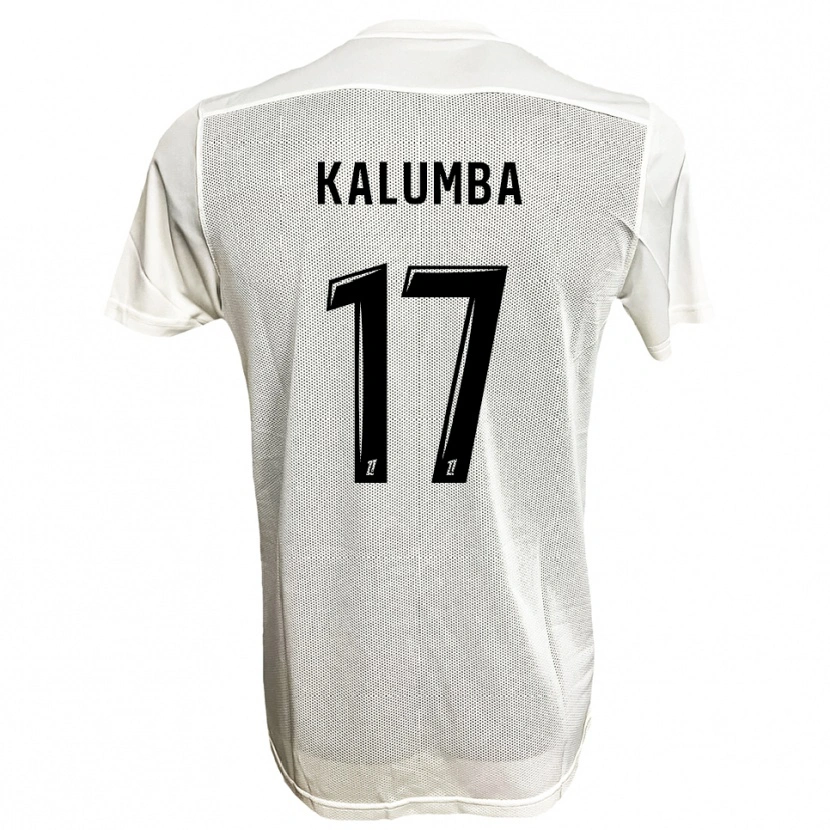 Danxen Dzieci Justin Kalumba #17 Czarno-Biały Wyjazdowa Koszulka 2025/26 Koszulki Klubowe