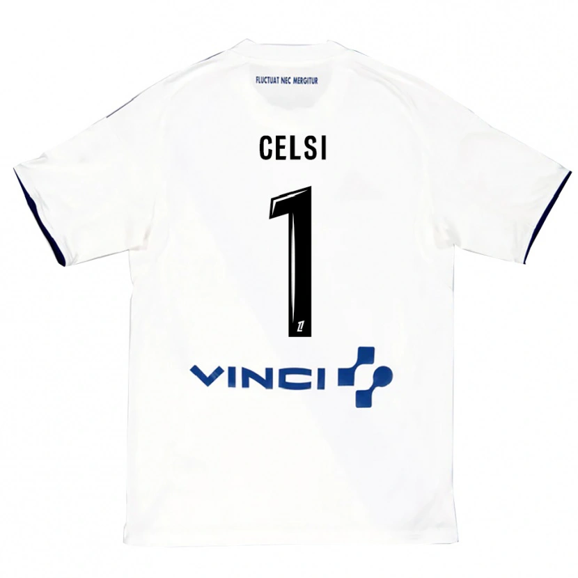 Danxen Dzieci Rafael Celsi #1 Biało-Niebieski Wyjazdowa Koszulka 2025/26 Koszulki Klubowe