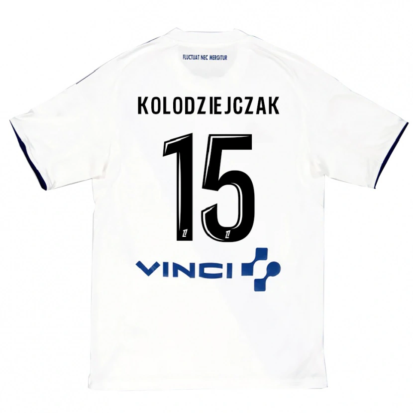 Danxen Dzieci Timothée Kolodziejczak #15 Biało-Niebieski Wyjazdowa Koszulka 2025/26 Koszulki Klubowe