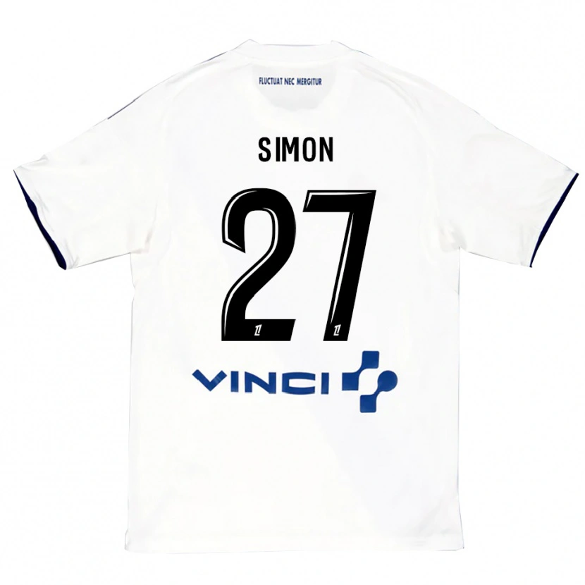 Danxen Dzieci Moses Simon #27 Biało-Niebieski Wyjazdowa Koszulka 2025/26 Koszulki Klubowe