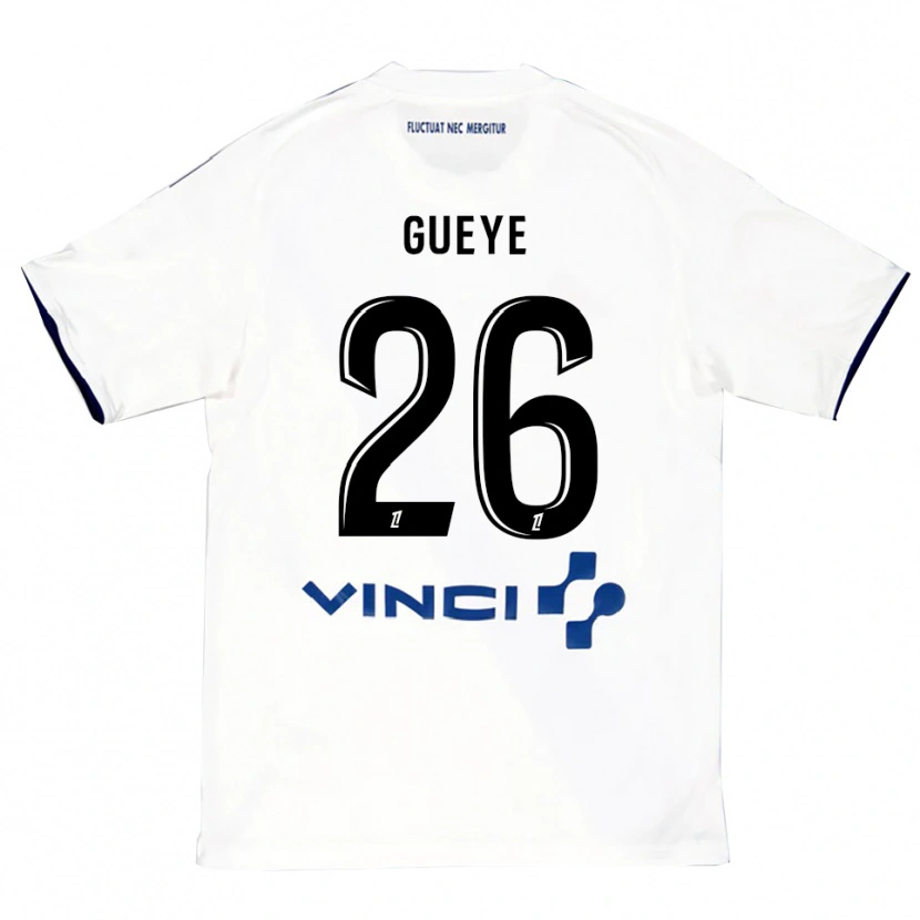 Danxen Dzieci Lamine Gueye #26 Biało-Niebieski Wyjazdowa Koszulka 2025/26 Koszulki Klubowe