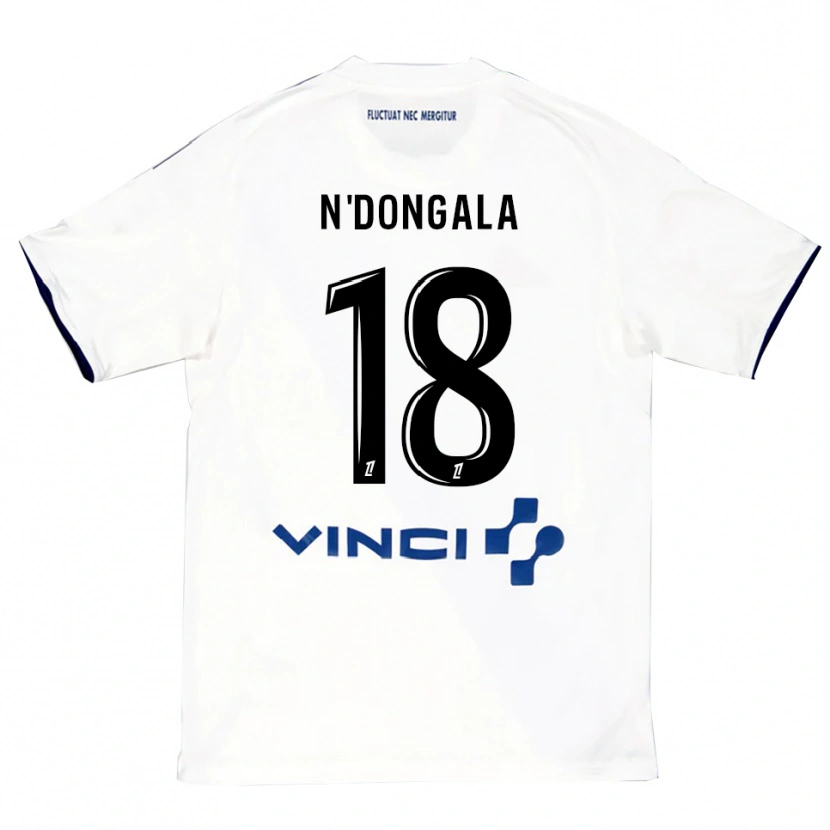 Danxen Dzieci Melween N'dongala #18 Biało-Niebieski Wyjazdowa Koszulka 2025/26 Koszulki Klubowe