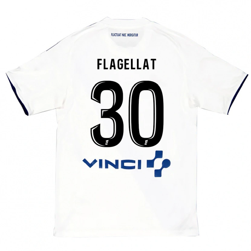 Danxen Dzieci Alizée Flagellat #30 Biało-Niebieski Wyjazdowa Koszulka 2025/26 Koszulki Klubowe