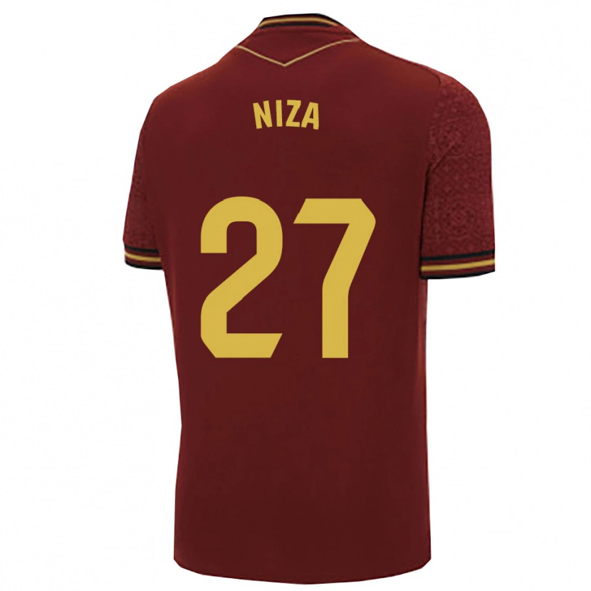 Danxen Dzieci Sergio Niza #27 Bordowo-Złoty Wyjazdowa Koszulka 2025/26 Koszulki Klubowe