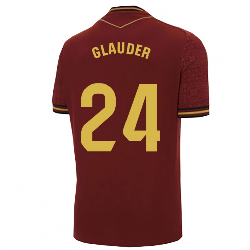 Danxen Dzieci Cristian Glauder #24 Bordowo-Złoty Wyjazdowa Koszulka 2025/26 Koszulki Klubowe