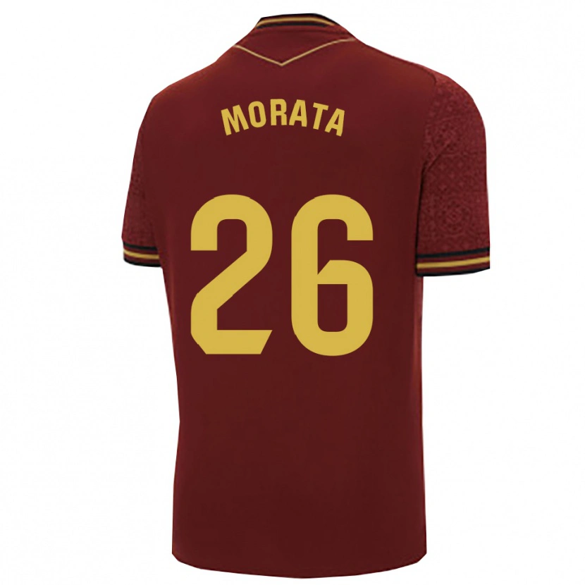 Danxen Dzieci Álex Morata #26 Bordowo-Złoty Wyjazdowa Koszulka 2025/26 Koszulki Klubowe
