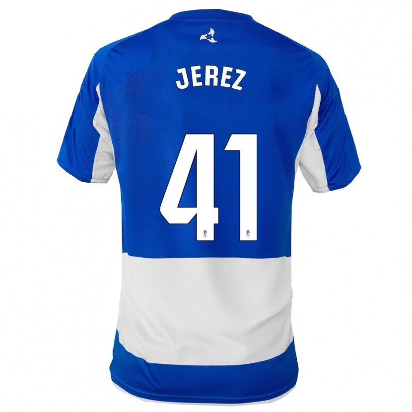 Danxen Dzieci Adrián Jerez #41 Niebiesko-Biały Wyjazdowa Koszulka 2025/26 Koszulki Klubowe