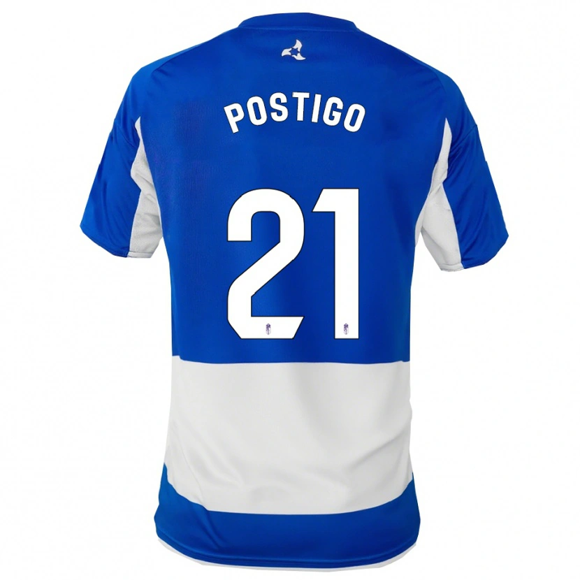 Danxen Dzieci Cristina Postigo Martín #21 Niebiesko-Biały Wyjazdowa Koszulka 2025/26 Koszulki Klubowe