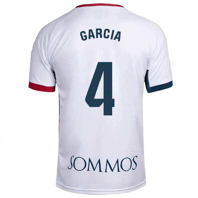 Danxen Dzieci Nacho García #4 Biało-Czerwony Wyjazdowa Koszulka 2025/26 Koszulki Klubowe