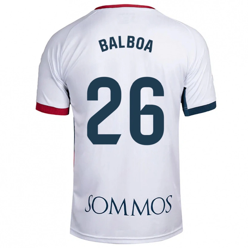 Danxen Dzieci Álex Balboa #26 Biało-Czerwony Wyjazdowa Koszulka 2025/26 Koszulki Klubowe