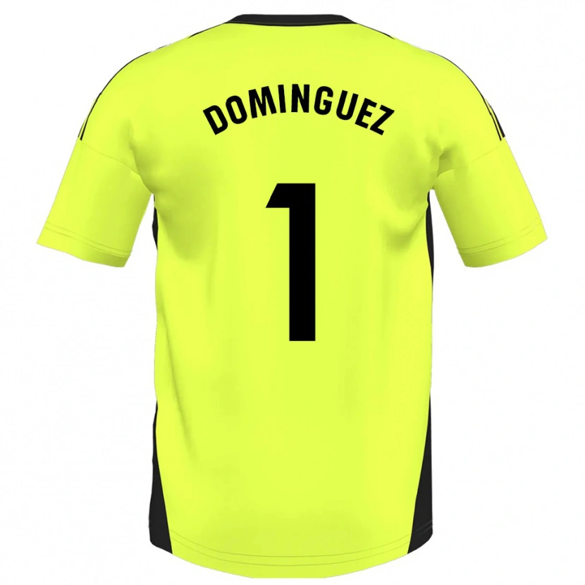 Danxen Dzieci Iago Domínguez #1 Fluorescencyjny Żółty Wyjazdowa Koszulka 2025/26 Koszulki Klubowe