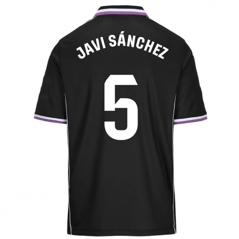 Danxen Dzieci Javi Sánchez #5 Fioletowo-Czarny Wyjazdowa Koszulka 2025/26 Koszulki Klubowe
