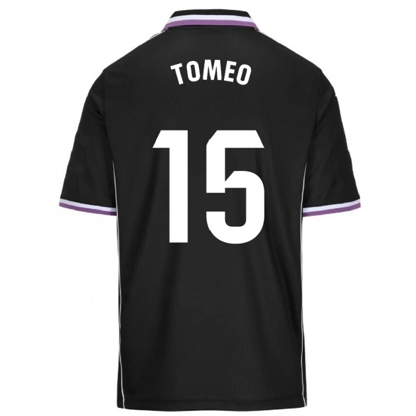 Danxen Dzieci Pablo Tomeo #15 Fioletowo-Czarny Wyjazdowa Koszulka 2025/26 Koszulki Klubowe