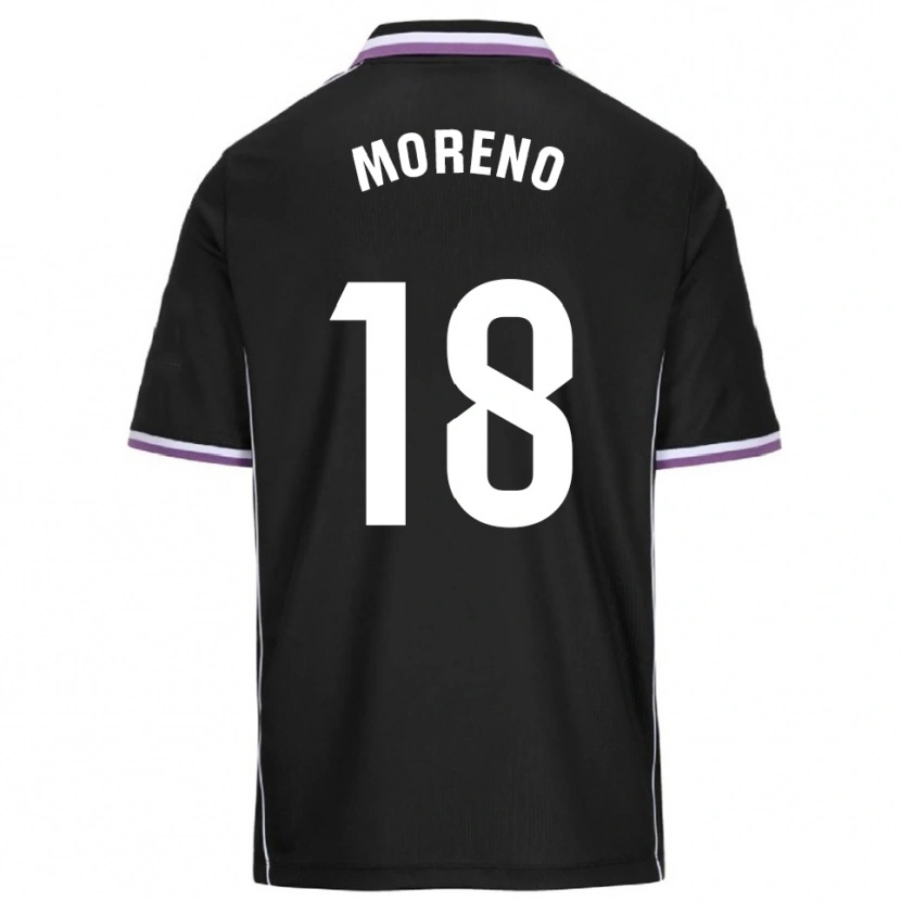 Danxen Dzieci Xavi Moreno #18 Fioletowo-Czarny Wyjazdowa Koszulka 2025/26 Koszulki Klubowe