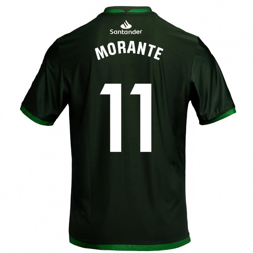 Danxen Dzieci Alejandro Morante #11 Ciemnozielony Wyjazdowa Koszulka 2025/26 Koszulki Klubowe