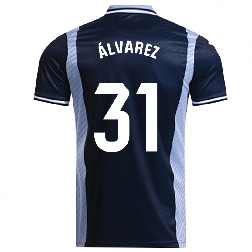 Danxen Dzieci Iker Álvarez #31 Granatowo-Błękitny Wyjazdowa Koszulka 2025/26 Koszulki Klubowe