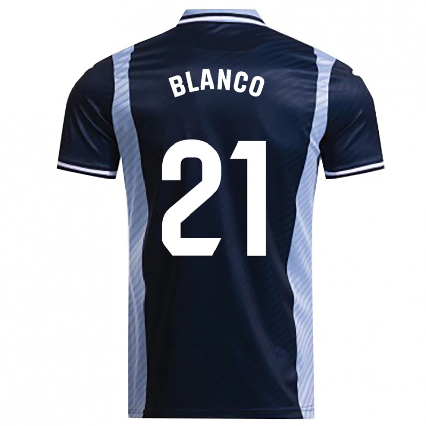 Danxen Dzieci Víctor Blanco #21 Granatowo-Błękitny Wyjazdowa Koszulka 2025/26 Koszulki Klubowe
