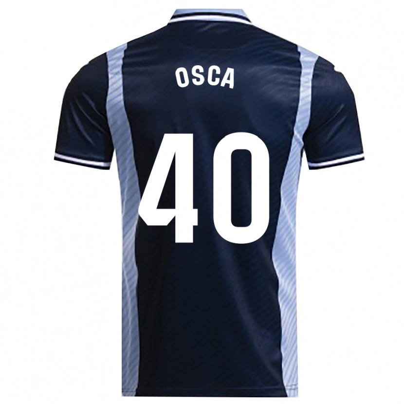 Danxen Dzieci Cristian Osca #40 Granatowo-Błękitny Wyjazdowa Koszulka 2025/26 Koszulki Klubowe