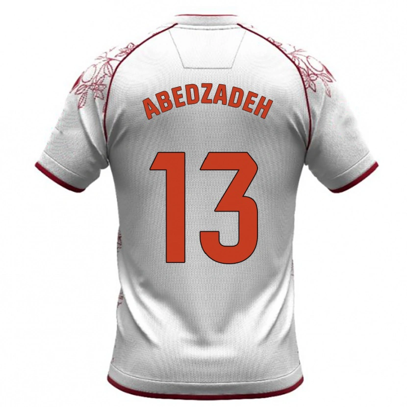 Danxen Dzieci Amir Abedzadeh #13 Biało-Bordowy Wyjazdowa Koszulka 2025/26 Koszulki Klubowe