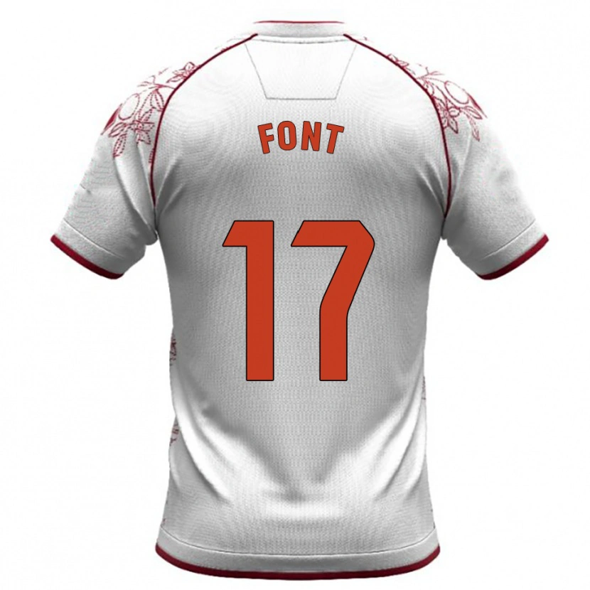 Danxen Dzieci Nico Font #17 Biało-Bordowy Wyjazdowa Koszulka 2025/26 Koszulki Klubowe