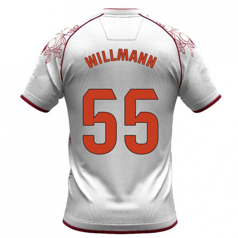 Danxen Dzieci Michal Willmann #55 Biało-Bordowy Wyjazdowa Koszulka 2025/26 Koszulki Klubowe
