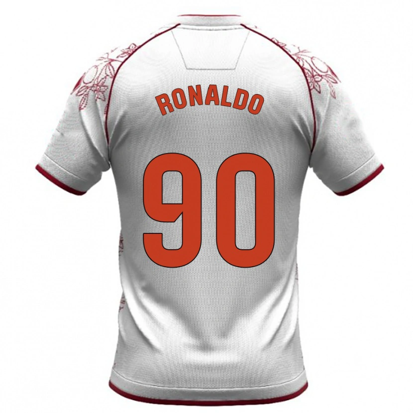 Danxen Dzieci Ronaldo #90 Biało-Bordowy Wyjazdowa Koszulka 2025/26 Koszulki Klubowe