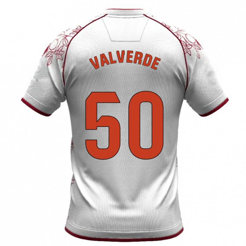 Danxen Dzieci Jorge Valverde #50 Biało-Bordowy Wyjazdowa Koszulka 2025/26 Koszulki Klubowe