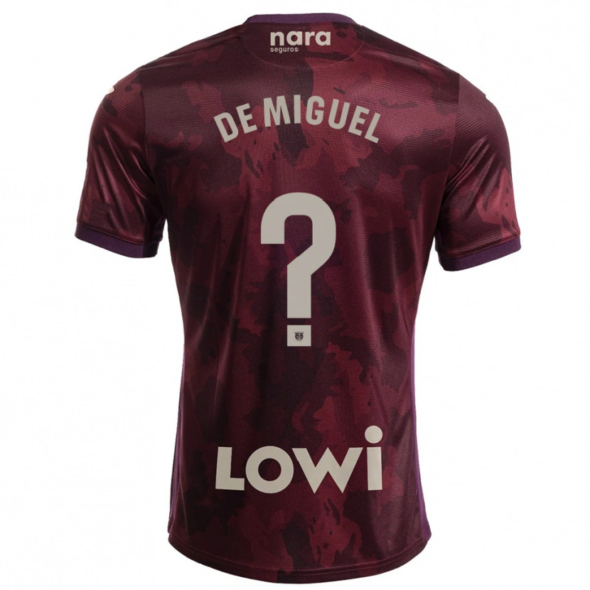 Danxen Dzieci Carlos De Miguel #0 Bordowo-Biały Wyjazdowa Koszulka 2025/26 Koszulki Klubowe