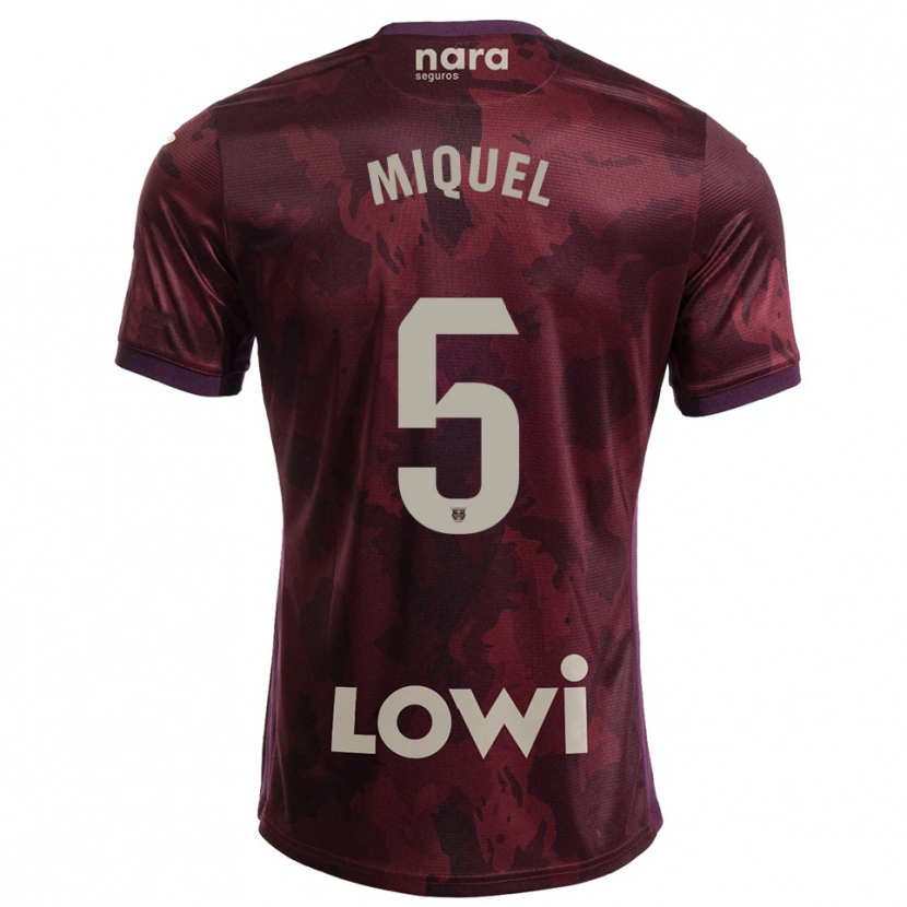 Danxen Dzieci Ignasi Miquel #5 Bordowo-Biały Wyjazdowa Koszulka 2025/26 Koszulki Klubowe