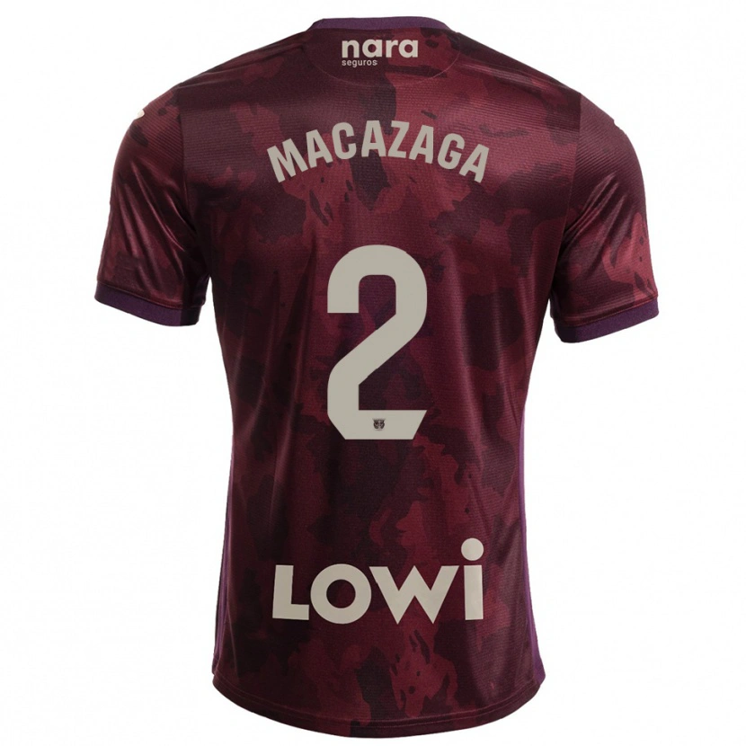 Danxen Dzieci Lucas Macazaga #2 Bordowo-Biały Wyjazdowa Koszulka 2025/26 Koszulki Klubowe