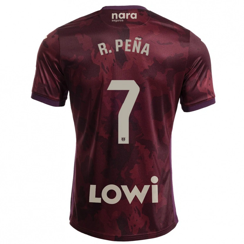 Danxen Dzieci Rubén Peña #7 Bordowo-Biały Wyjazdowa Koszulka 2025/26 Koszulki Klubowe