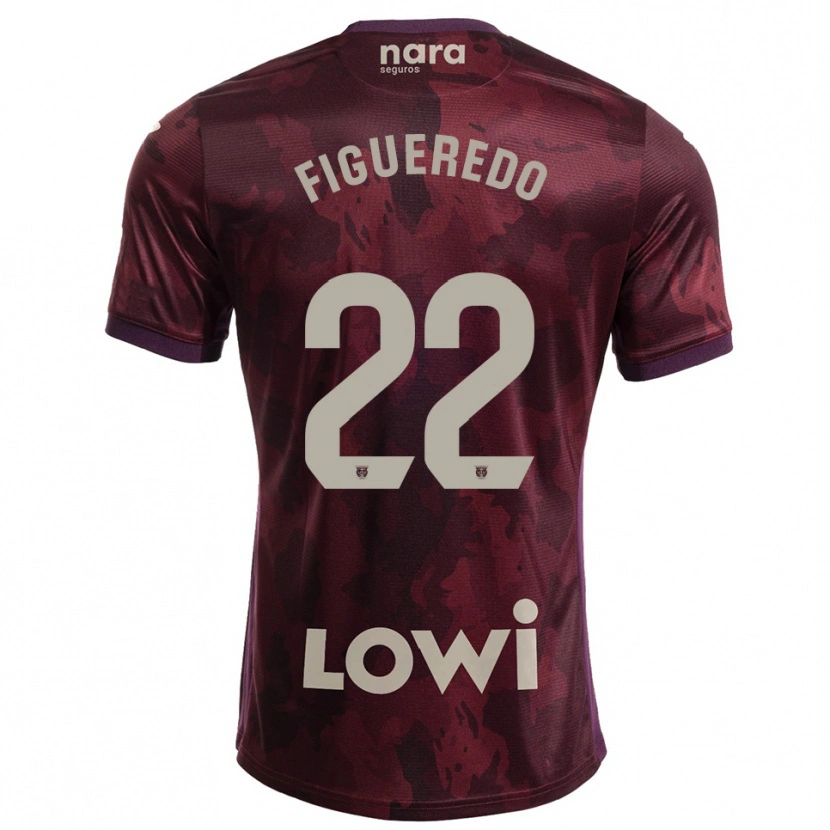 Danxen Dzieci Sebastián Figueredo #22 Bordowo-Biały Wyjazdowa Koszulka 2025/26 Koszulki Klubowe