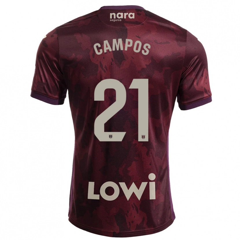 Danxen Dzieci Andrés Campos #21 Bordowo-Biały Wyjazdowa Koszulka 2025/26 Koszulki Klubowe