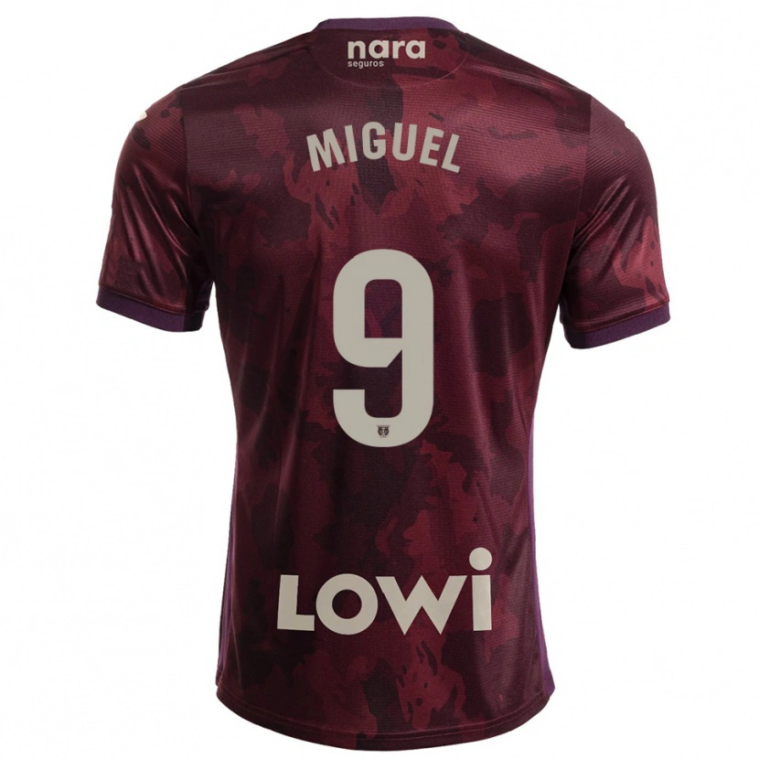 Danxen Dzieci Miguel De La Fuente #9 Bordowo-Biały Wyjazdowa Koszulka 2025/26 Koszulki Klubowe