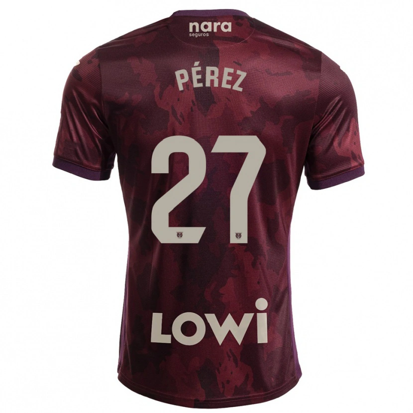Danxen Dzieci Noé Pérez #27 Bordowo-Biały Wyjazdowa Koszulka 2025/26 Koszulki Klubowe