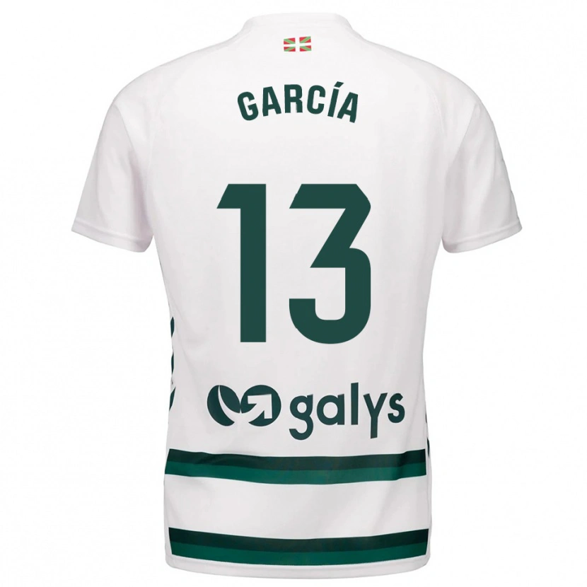 Danxen Dzieci Jon García #13 Biało-Zielony Wyjazdowa Koszulka 2025/26 Koszulki Klubowe