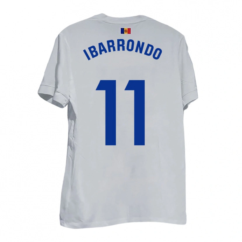 Danxen Dzieci Alejandro Ibarrondo #11 Biało-Niebiesko-Żółty Wyjazdowa Koszulka 2025/26 Koszulki Klubowe