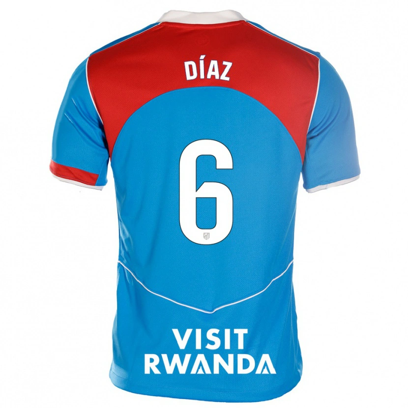 Danxen Dzieci Javier Díaz #6 Niebiesko-Biały Trzeci Komplet Koszulka 2025/26 Koszulki Klubowe