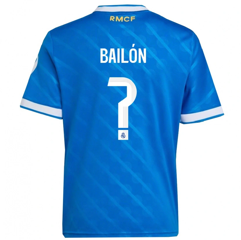 Danxen Dzieci Javi Bailón #0 Niebiesko-Biały Trzeci Komplet Koszulka 2025/26 Koszulki Klubowe
