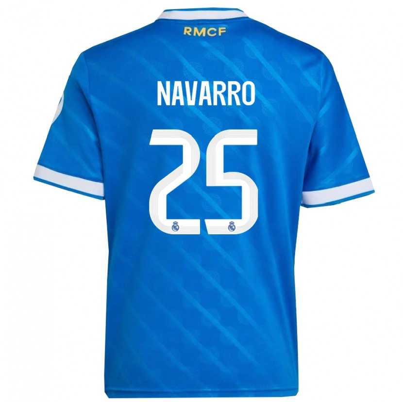 Danxen Dzieci Javier Navarro #25 Niebiesko-Biały Trzeci Komplet Koszulka 2025/26 Koszulki Klubowe