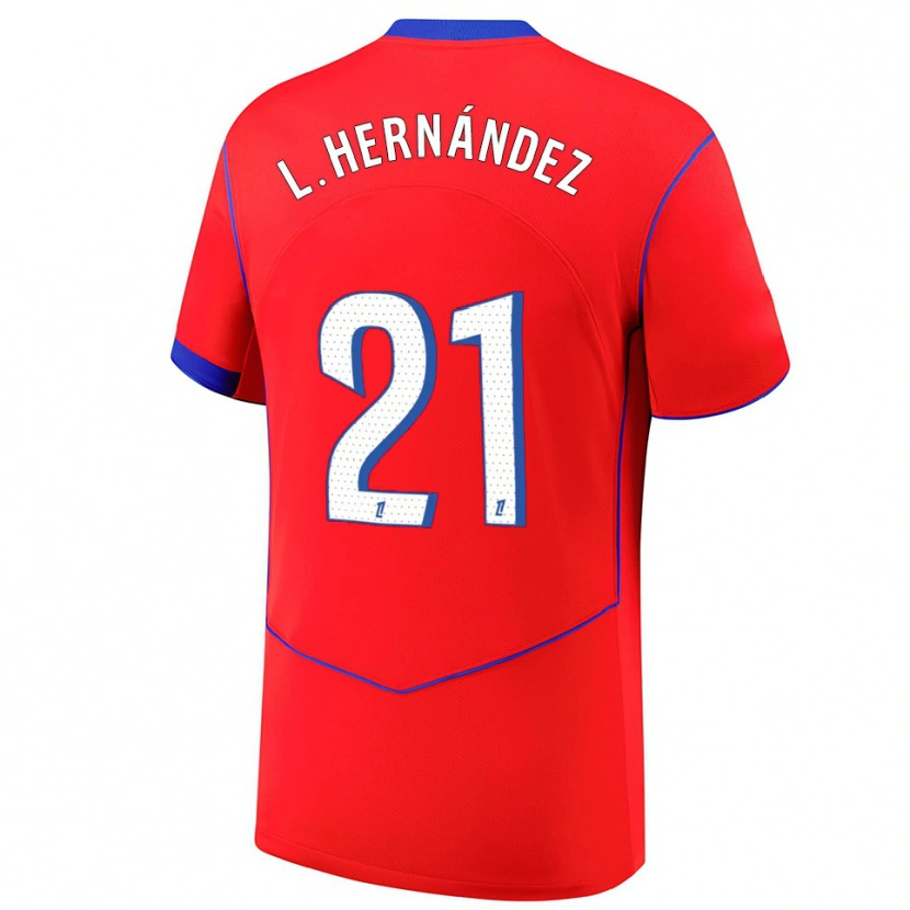 Danxen Dzieci Lucas Hernández #21 Czerwono-Niebiesko-Biały Trzeci Komplet Koszulka 2025/26 Koszulki Klubowe