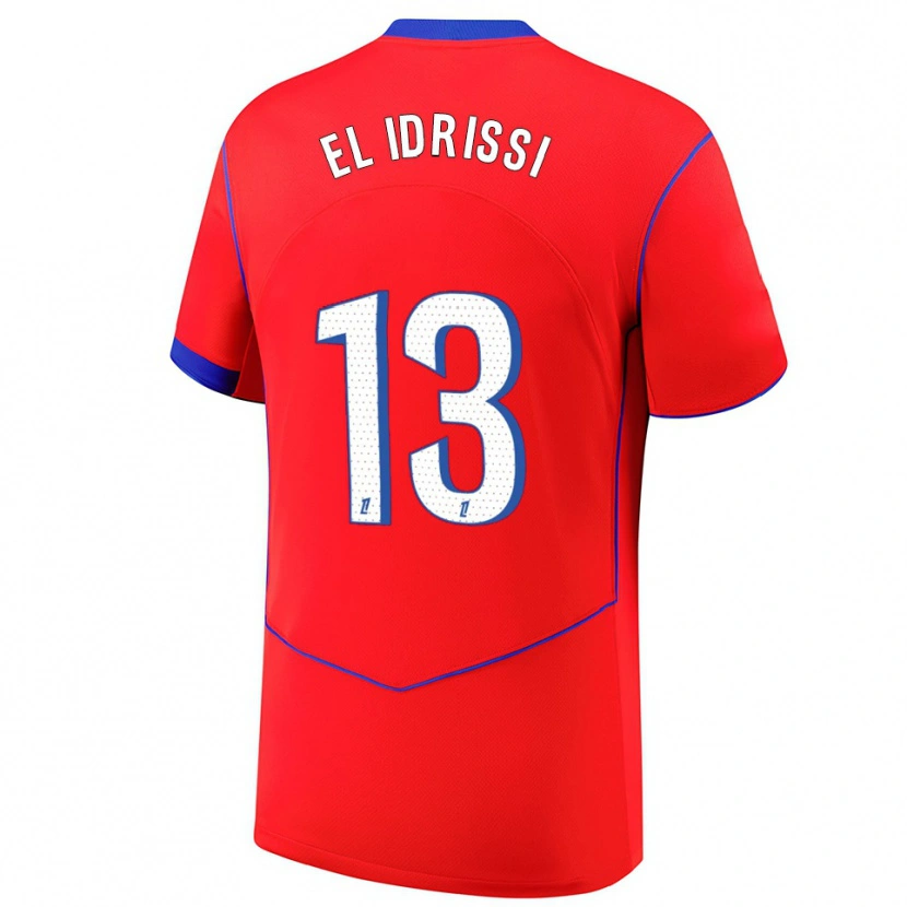 Danxen Dzieci Mohamed-Amine El Idrissi #13 Czerwono-Niebiesko-Biały Trzeci Komplet Koszulka 2025/26 Koszulki Klubowe