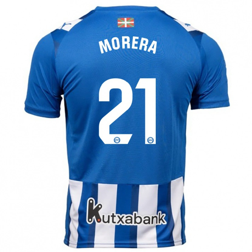 Danxen Męski Carla Morera #21 Niebiesko-Biały Domowa Koszulka 2025/26 Koszulki Klubowe