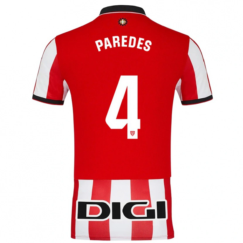 Danxen Męski Aitor Paredes #4 Czerwono-Biały Domowa Koszulka 2025/26 Koszulki Klubowe