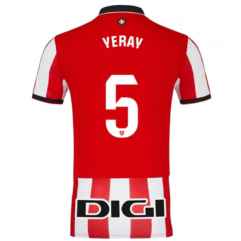 Danxen Męski Yeray Álvarez #5 Czerwono-Biały Domowa Koszulka 2025/26 Koszulki Klubowe