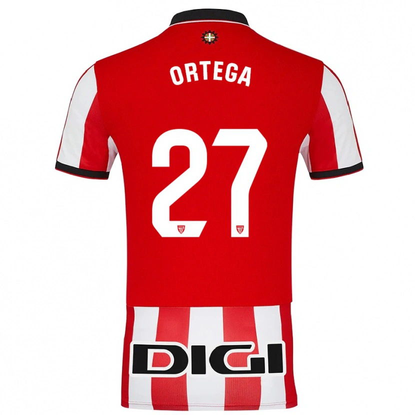 Danxen Męski Sara Ortega #27 Czerwono-Biały Domowa Koszulka 2025/26 Koszulki Klubowe