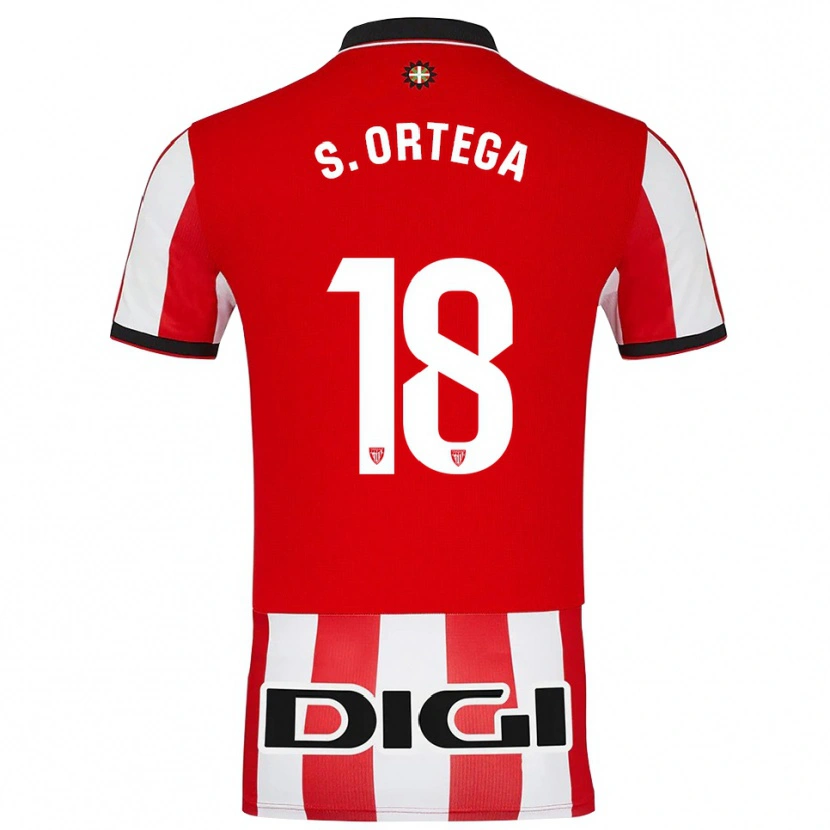 Danxen Męski Sara Ortega Ruiz #18 Czerwono-Biały Domowa Koszulka 2025/26 Koszulki Klubowe