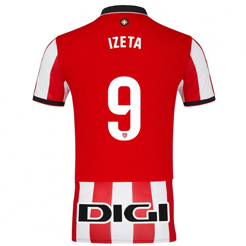 Danxen Męski Urko Izeta #9 Czerwono-Biały Domowa Koszulka 2025/26 Koszulki Klubowe