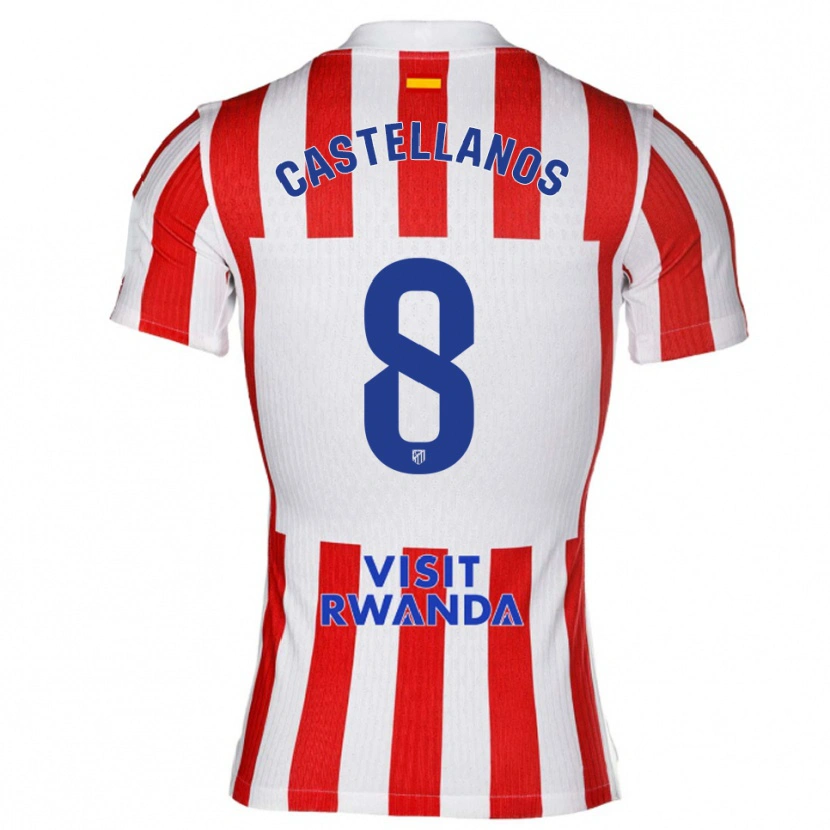 Danxen Męski Jorge Castellanos #8 Czerwono-Biały Domowa Koszulka 2025/26 Koszulki Klubowe