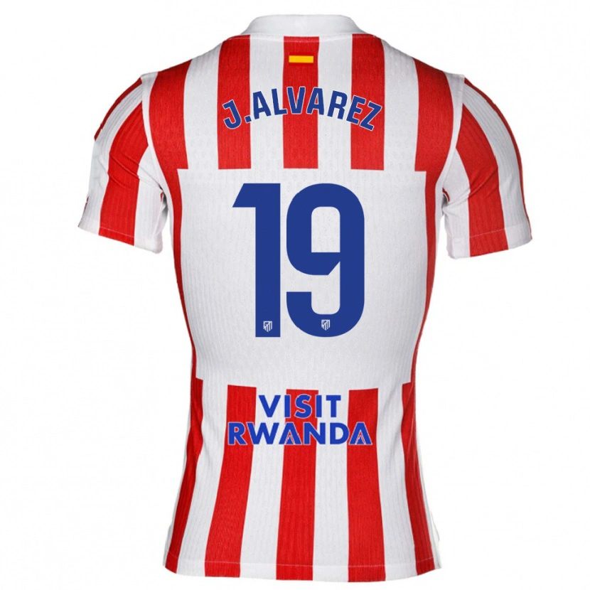 Danxen Męski Julián Alvarez #19 Czerwono-Biały Domowa Koszulka 2025/26 Koszulki Klubowe